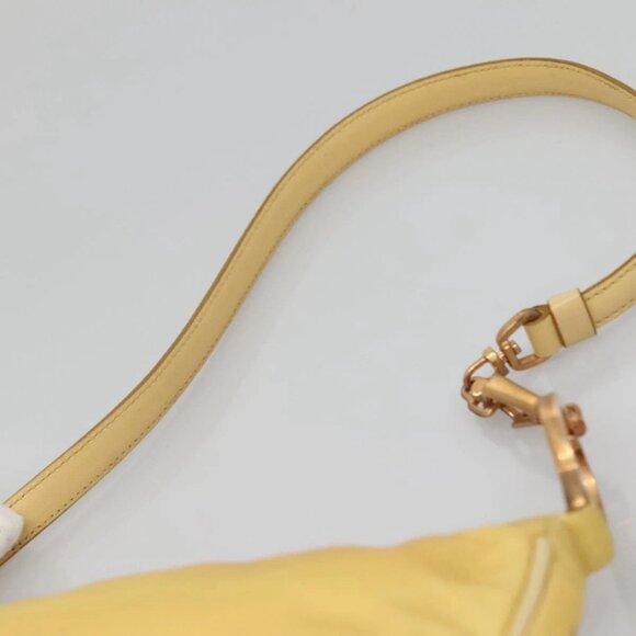 PRADA Shoulder Bag Nylon Yellow Gold Auth 137446 - Picture 9 of 16
